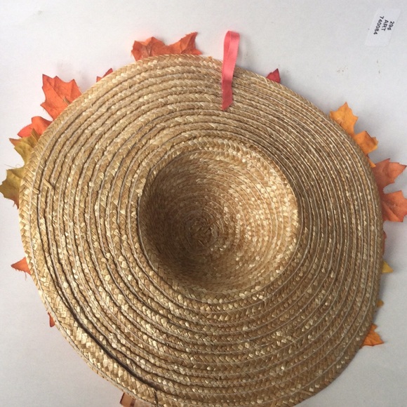 Handcrafted Fall Straw Hat Wreath NEW - Picture 3 of 3